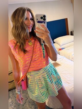 Queen of Sparkles neon sequin set size small worn once like new condition